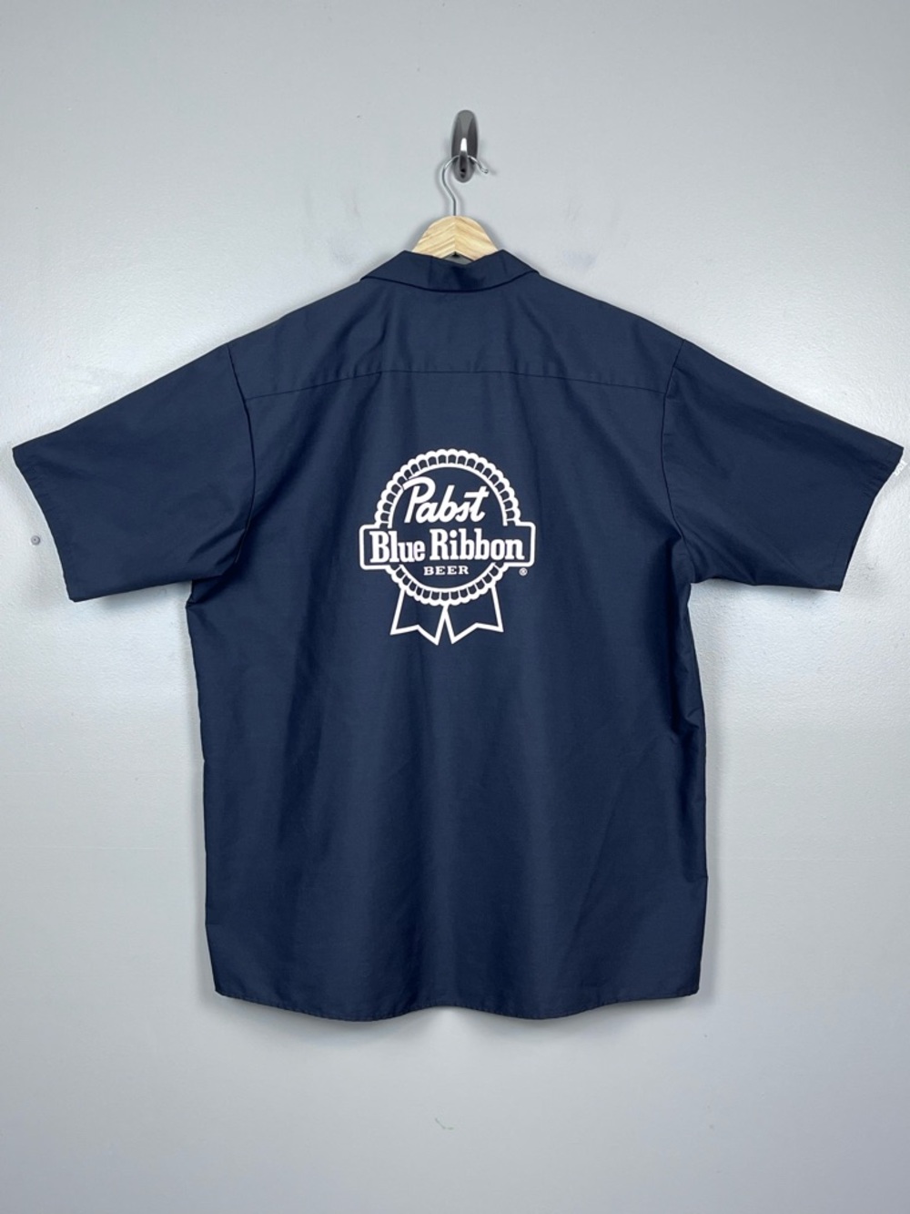 Pabst Blue Ribbon Beer Men's Delivery Guy Gray Red Kap Work Shirt Size XXL; PBR